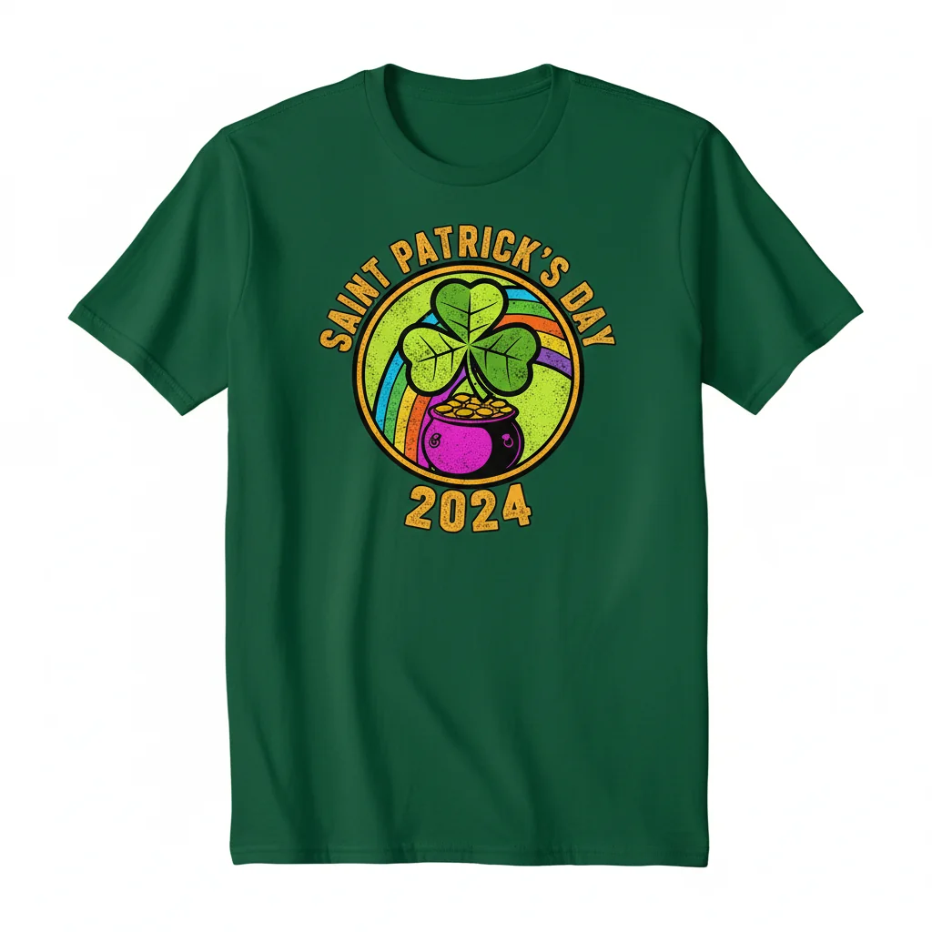 Saint Patrick's Day 2024 Celebration T-Shirt - Premium Ring-Spun Cotton Tee