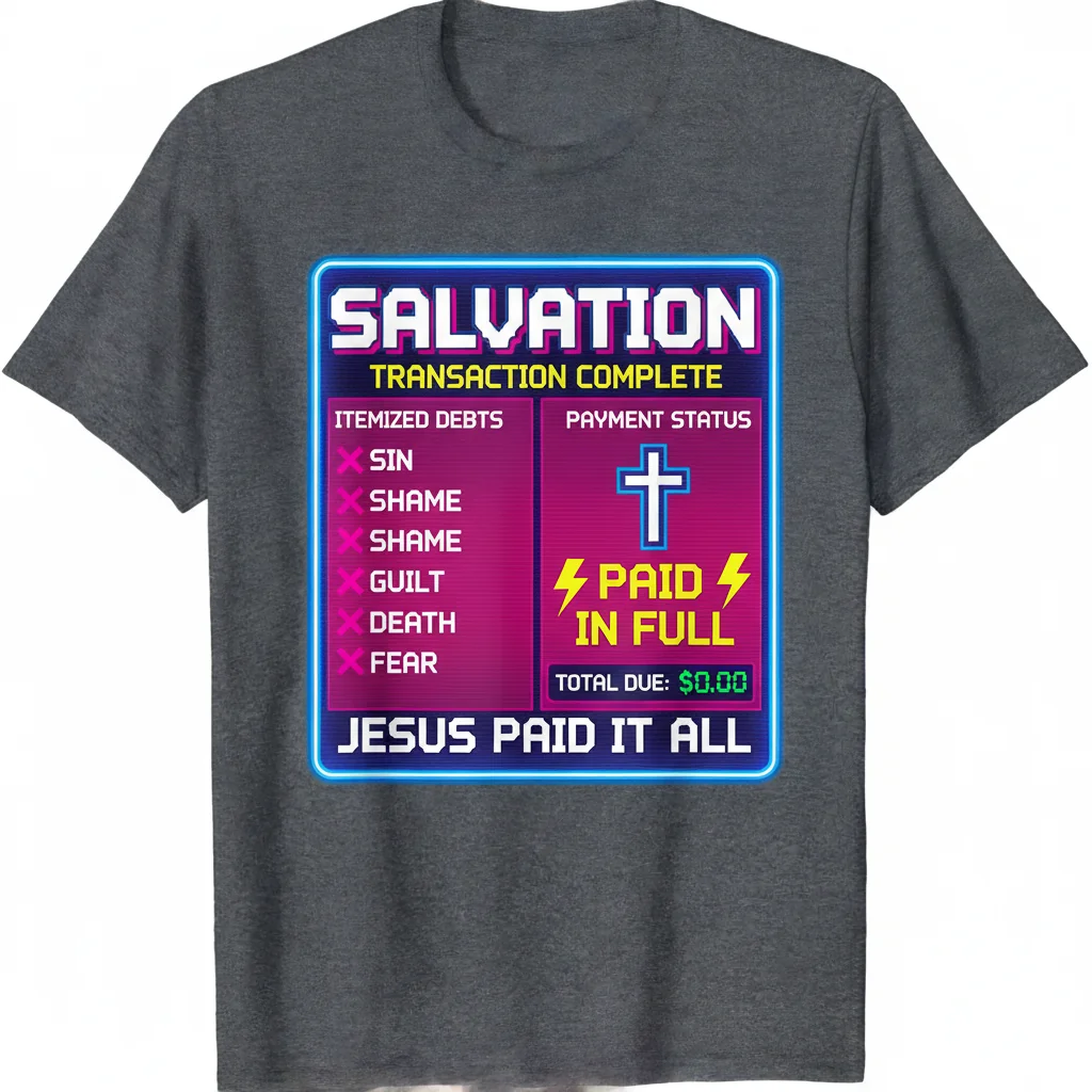 Salvation Receipt 'Jesus Paid It All' Essential T-Shirt - Christian Faith Apparel