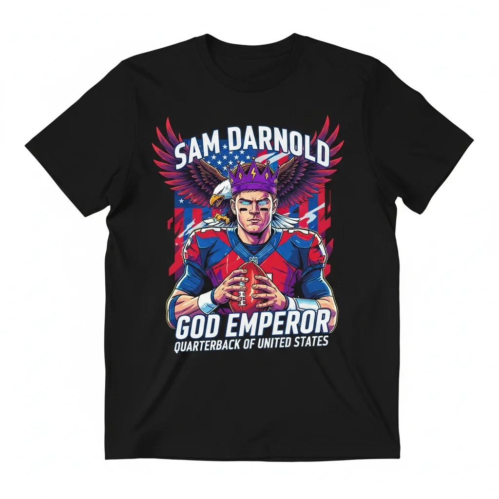 Sam Darnold God Emperor US Quarterback Fan T-Shirt - Premium Cotton