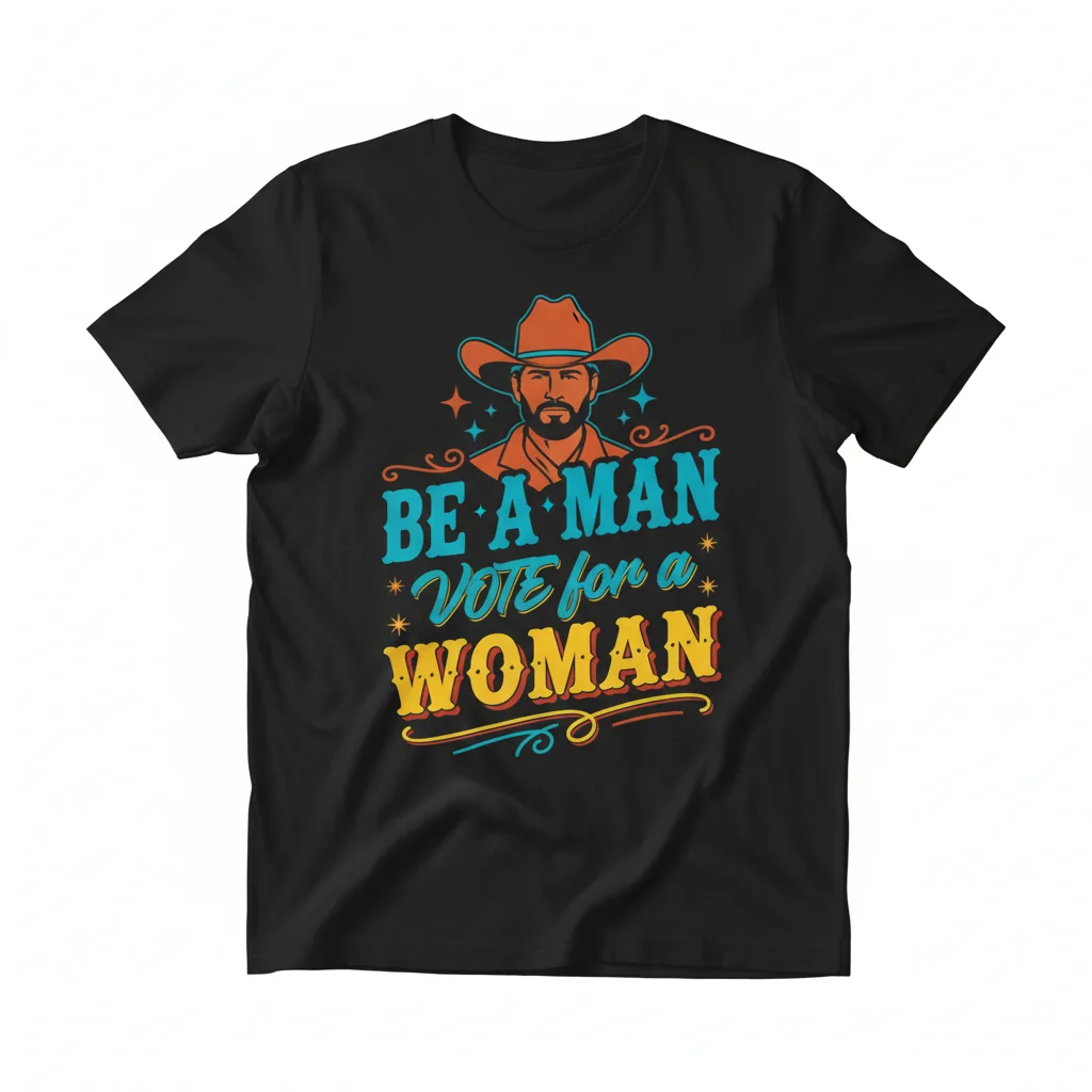 Sam Elliott 'Be A Man Vote For A Woman' Quote T-Shirt - Premium Cotton Tee