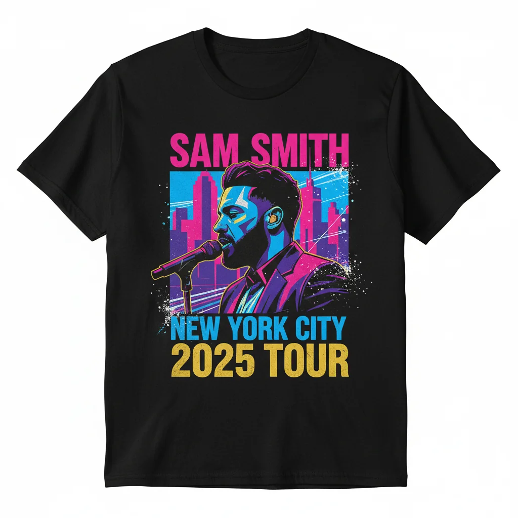 Sam Smith New York City 2025 Tour Poster Tee - Official Fan Shirt