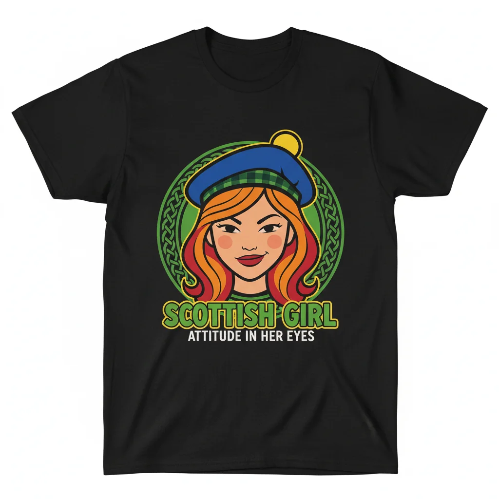 Same Scottish Girl Green Essential T-Shirt - Premium Ring-Spun Cotton Tee
