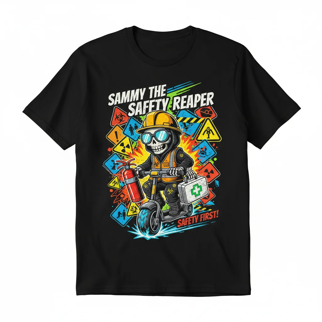 Sammy The Safety Reaper Essential T-Shirt - Funny Halloween & Work Safety Tee