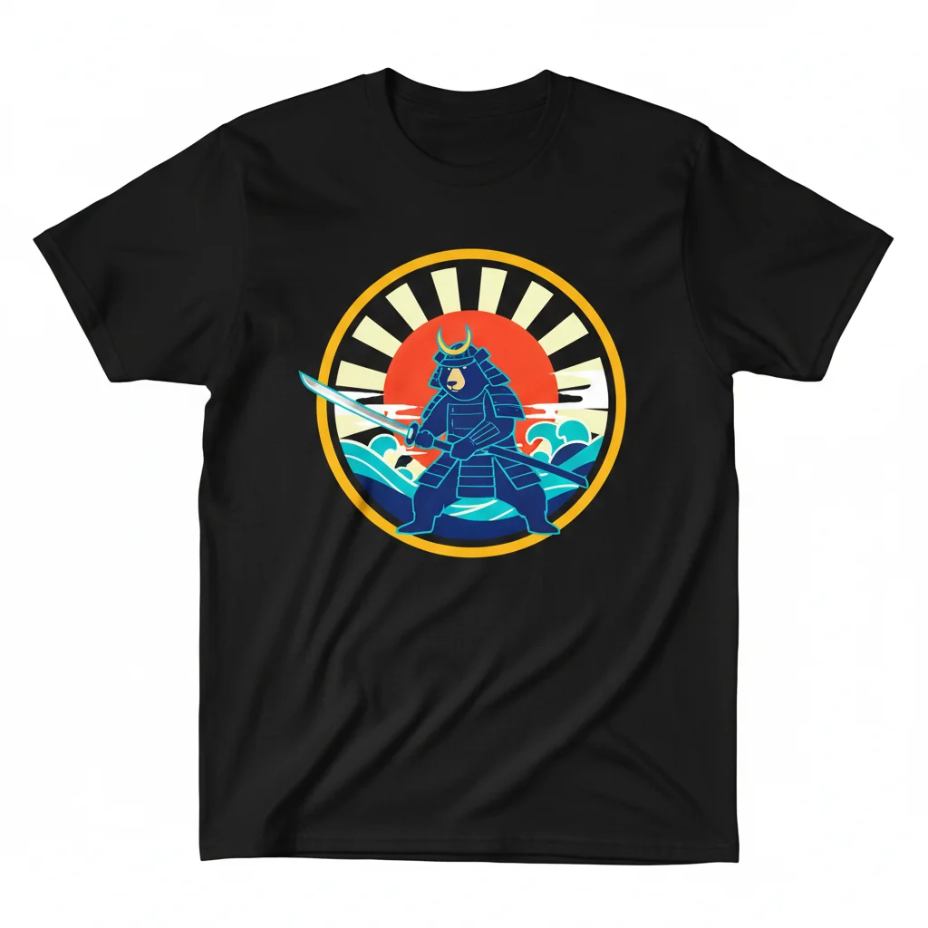 Samurai Bear Graphic T-Shirt - Men's & Women's Essential Cotton Tee