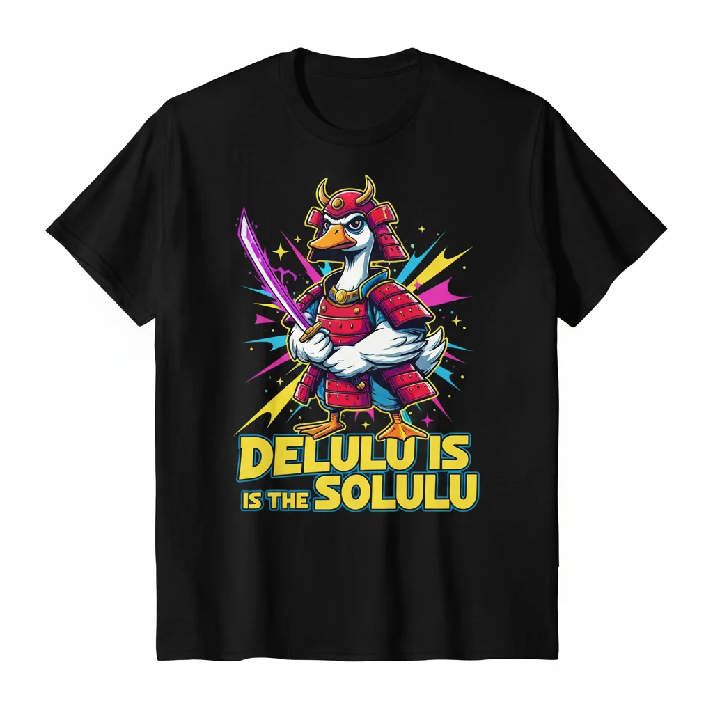 Samurai Goose Delulu Is The Solulu T-Shirt | Unique Graphic Tee