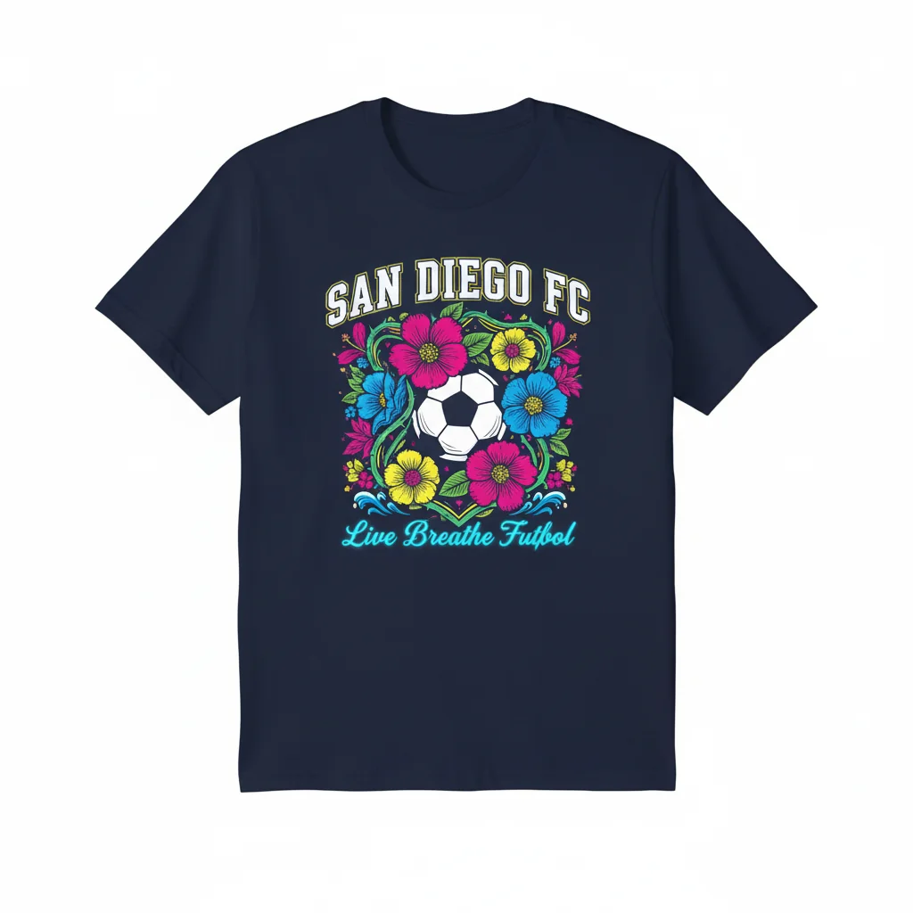 San Diego FC Live Breathe Futbol Floral T-Shirt – Unisex Tee