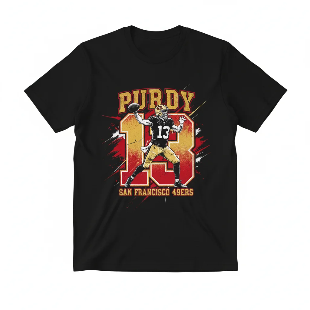 San Francisco 49ers Brock Purdy Player Name & Number T-Shirt - Official NFL Fan Apparel