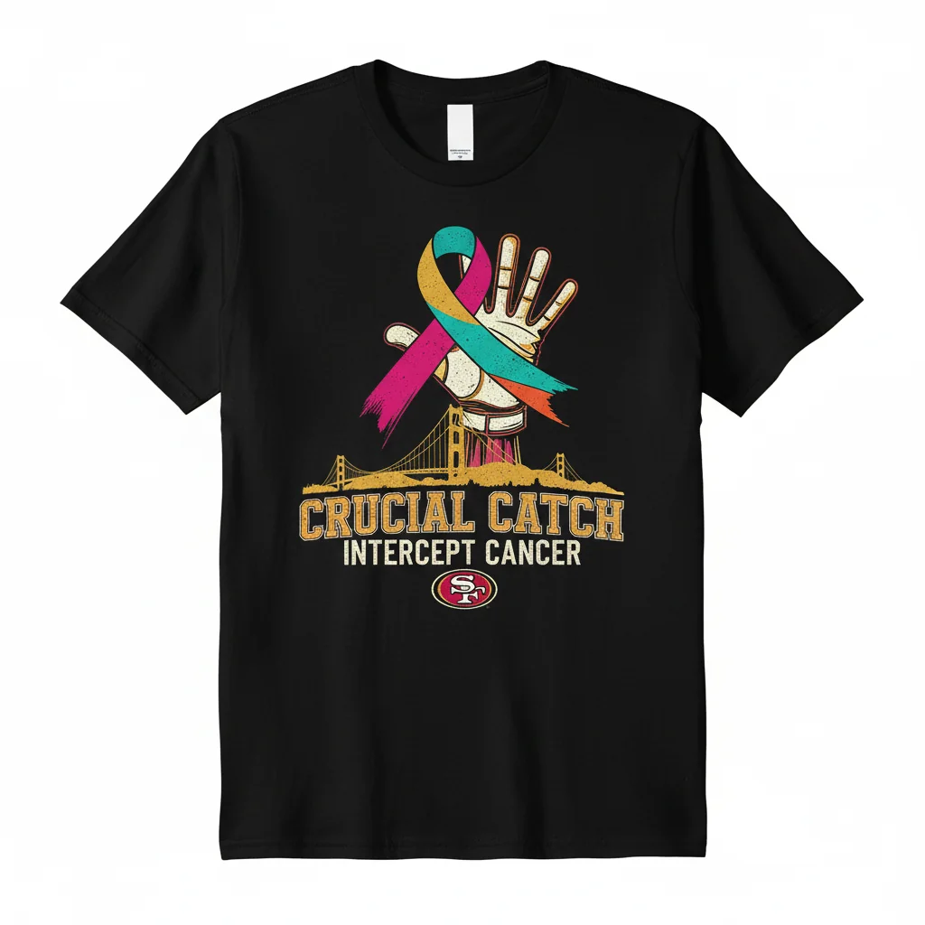 San Francisco 49ers Crucial Catch Intercept Cancer Premium Fan T-Shirt