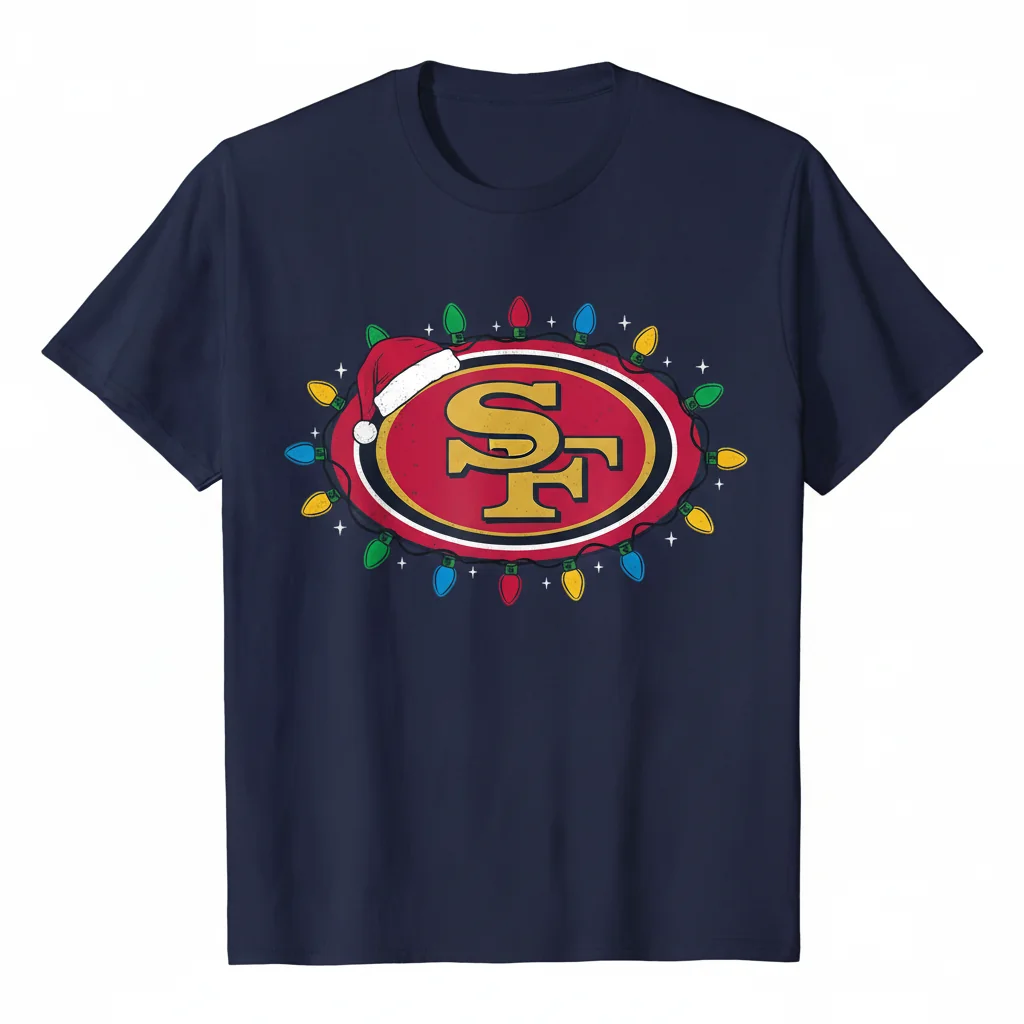 San Francisco 49ers Festive Glow Holiday Lights Shirt