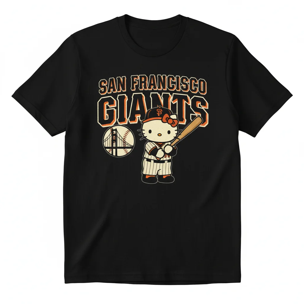 San Francisco Giants Hello Kitty T-Shirt - Official MLB Crossover Tee