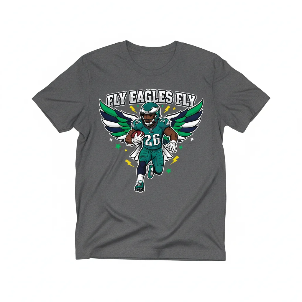 Saquon Barkley Cartoon Eagles Football Fan T-Shirt – Ultra-Durable & Vibrant