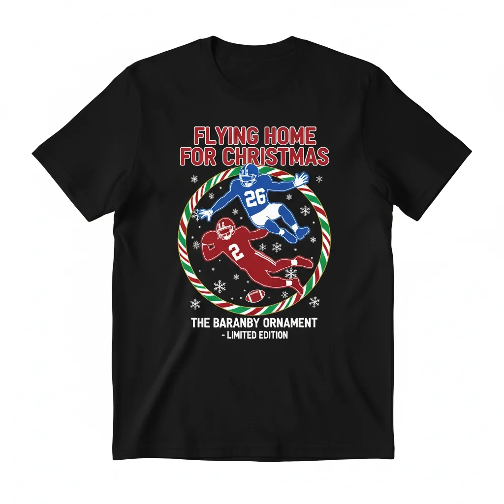 Saquon Barkley Fly Hurdle Play Christmas Ornament - NFL Football Fan Collectible