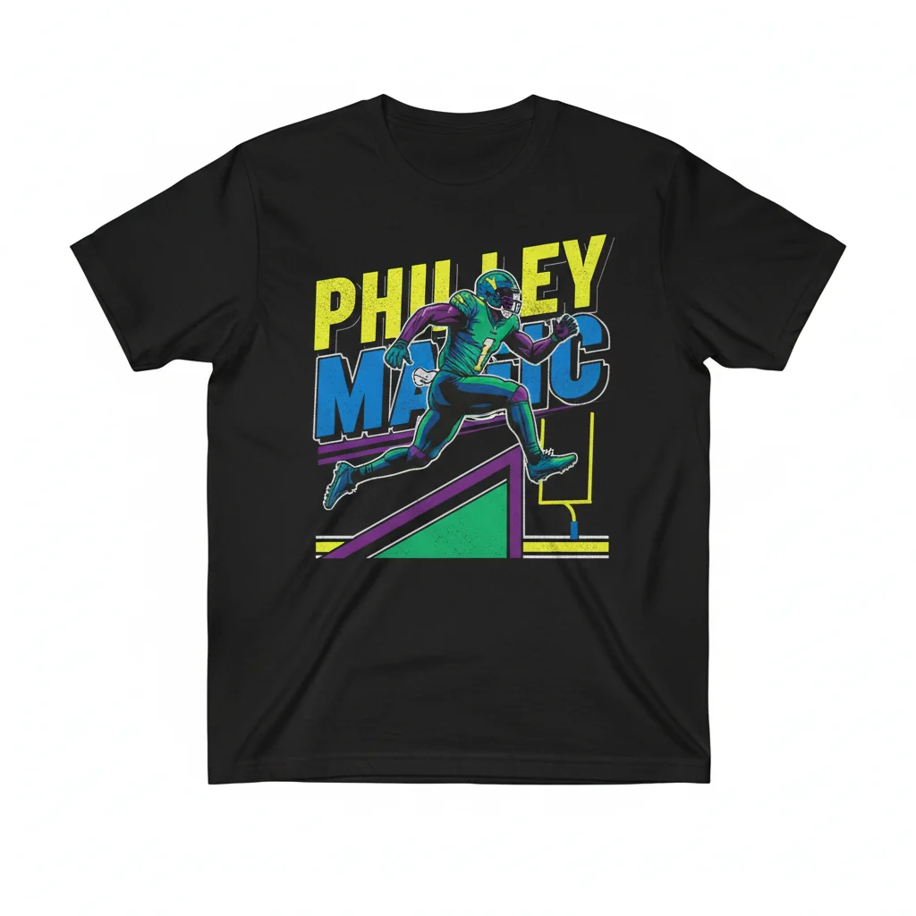 Saquon Barkley Jump Hurdle Backwards Philadelphia Football Iconic Moment T-Shirt