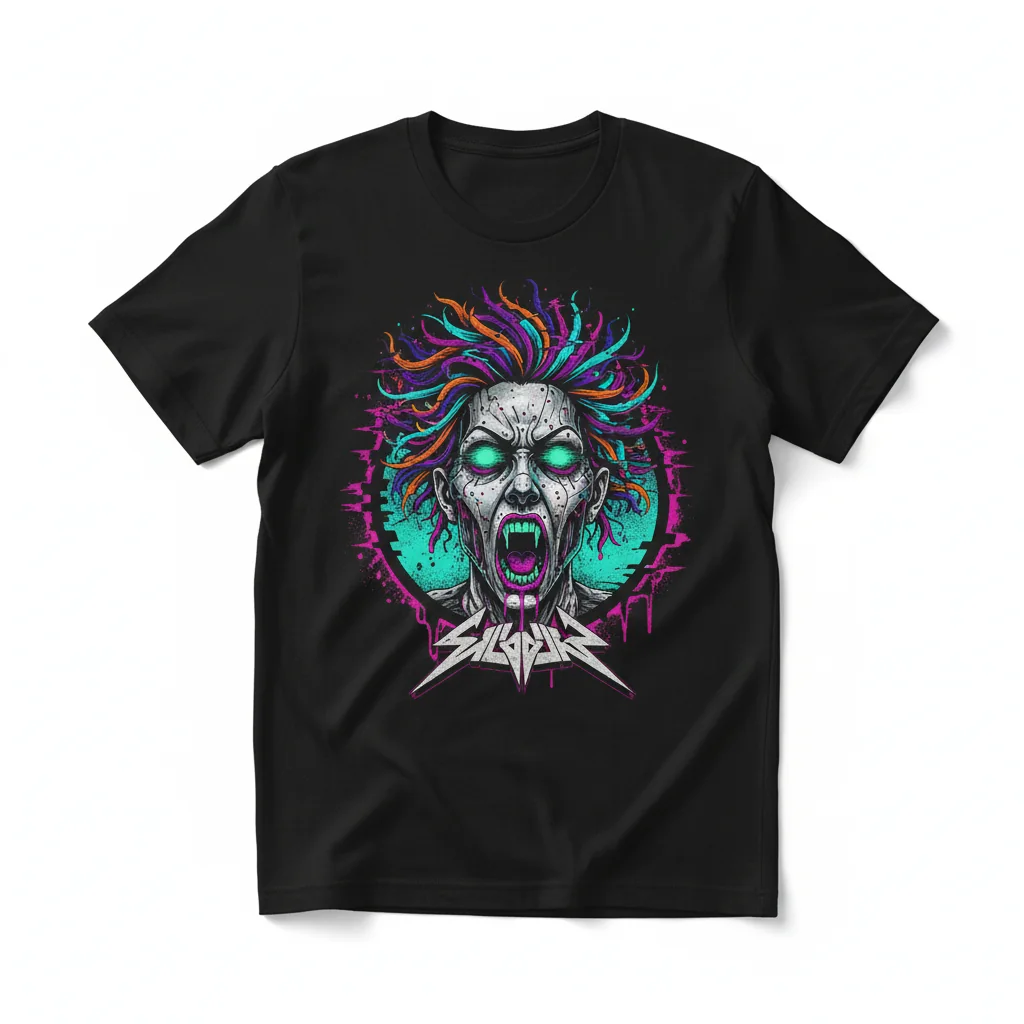 Sarah Squirm Metal Face Horror Tee: Unrivaled Durability & Bold Style