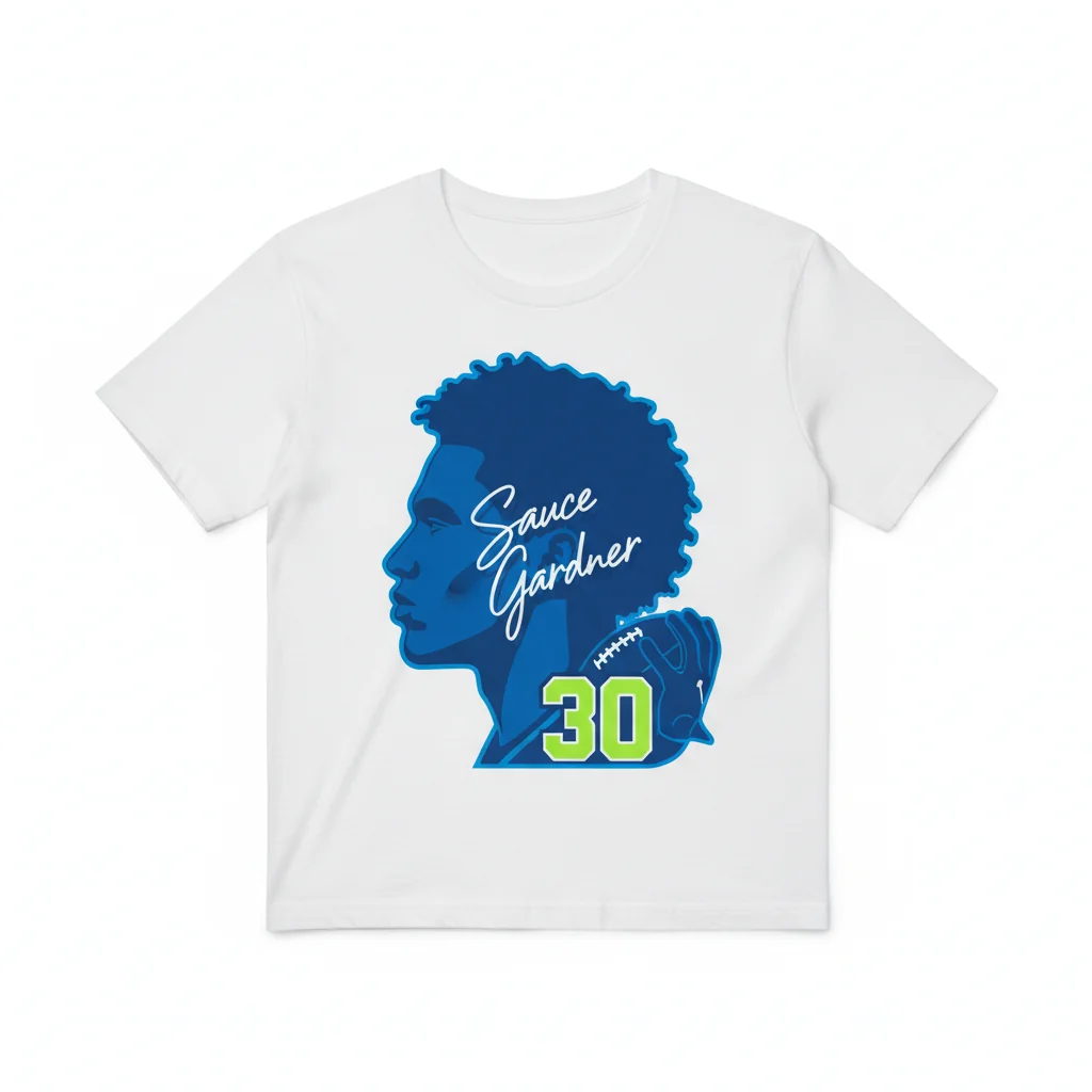 Sauce Gardner New York Jets Signature Silhouette T-Shirt | NFL Fan Apparel