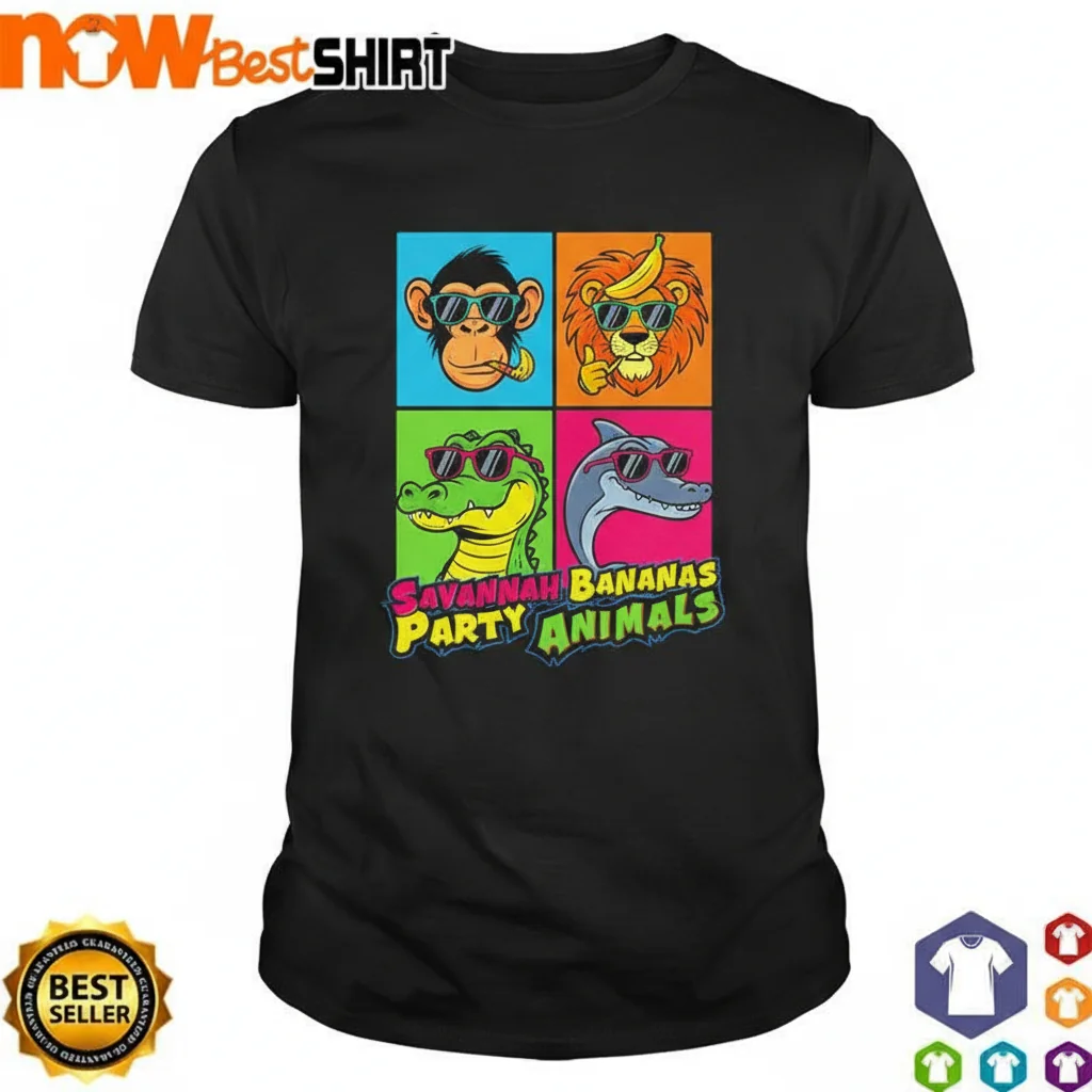 Savannah Bananas Warhol Party Animals T-Shirt | Pop Art Baseball Fan Tee