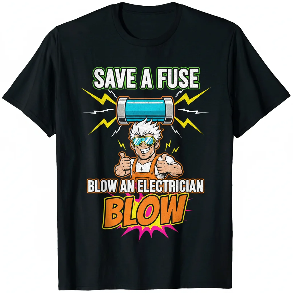 Save A Fuse Blow an Electrician Essential T-Shirt – Durable, Vibrant & Perfect Fit