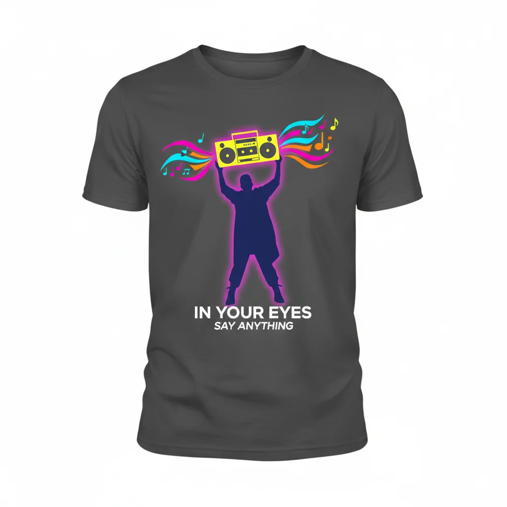 SAY ANYTHING John Cusack Boombox Lloyd Dobler 1989 Movie Iconic T-Shirt