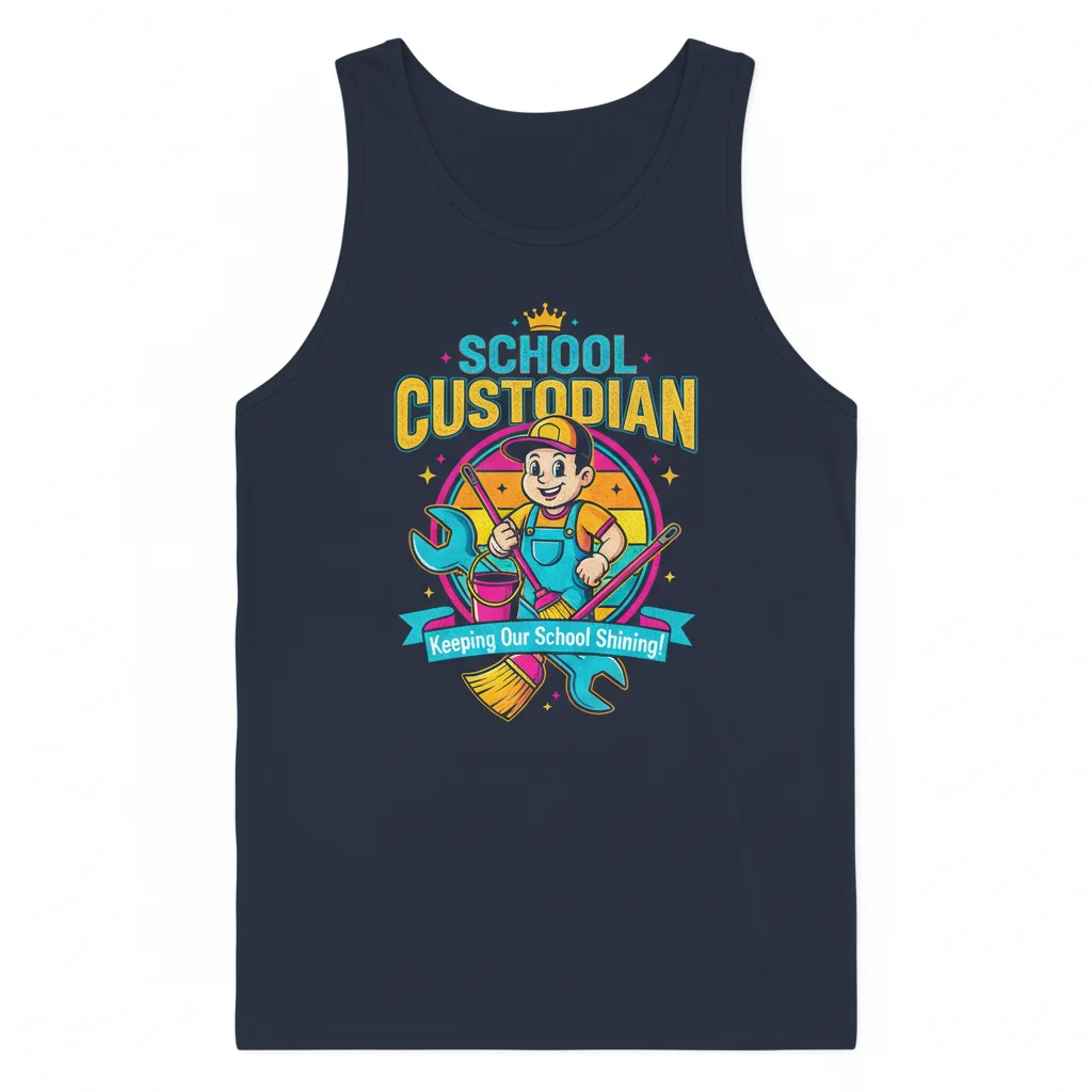 Premium School Custodian & Janitor Appreciation T-Shirt Tank Tops – Durable & Vibrant