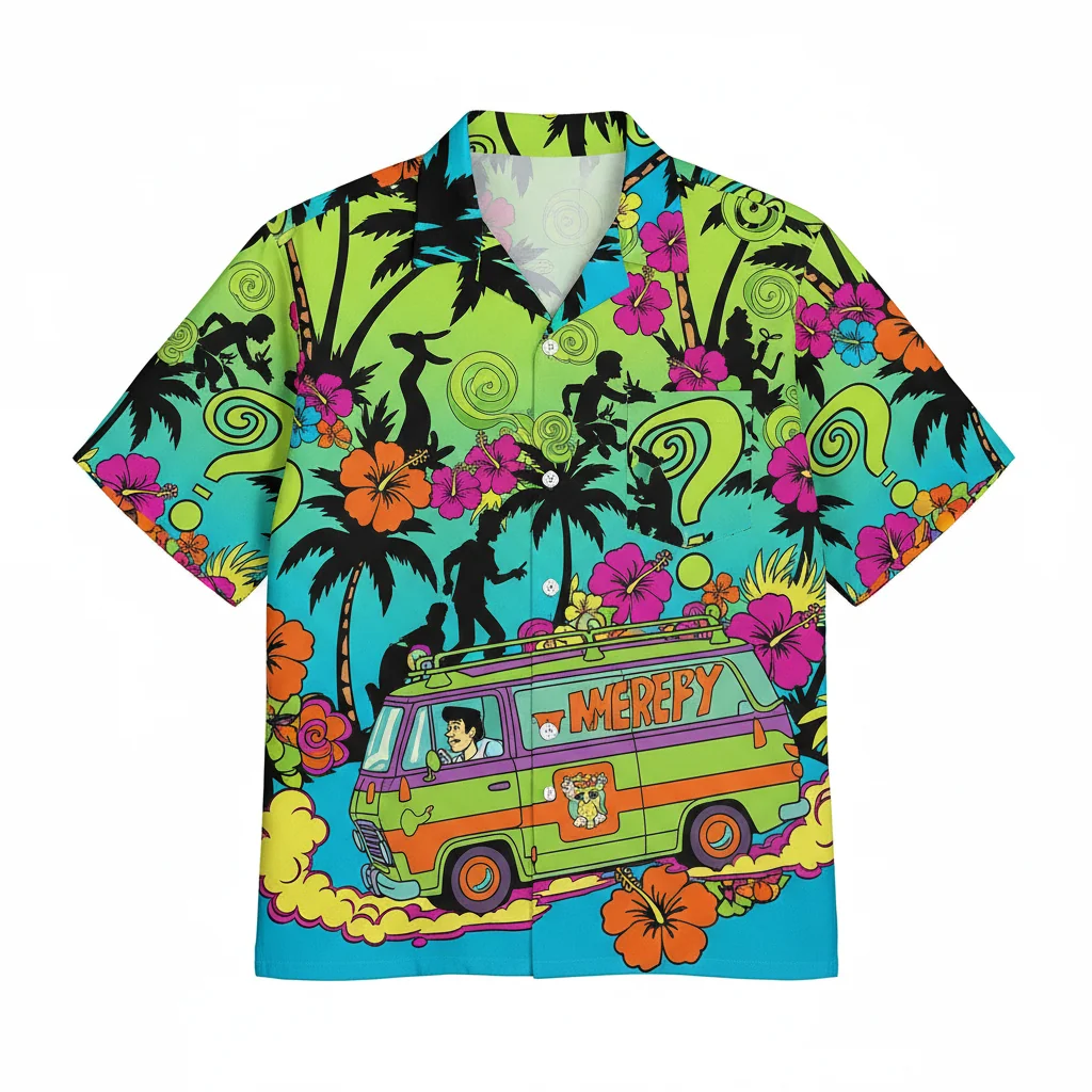 Scooby Doo Mystery Machine Aloha Hawaiian Shirt – Officially Licensed Tropical Tee