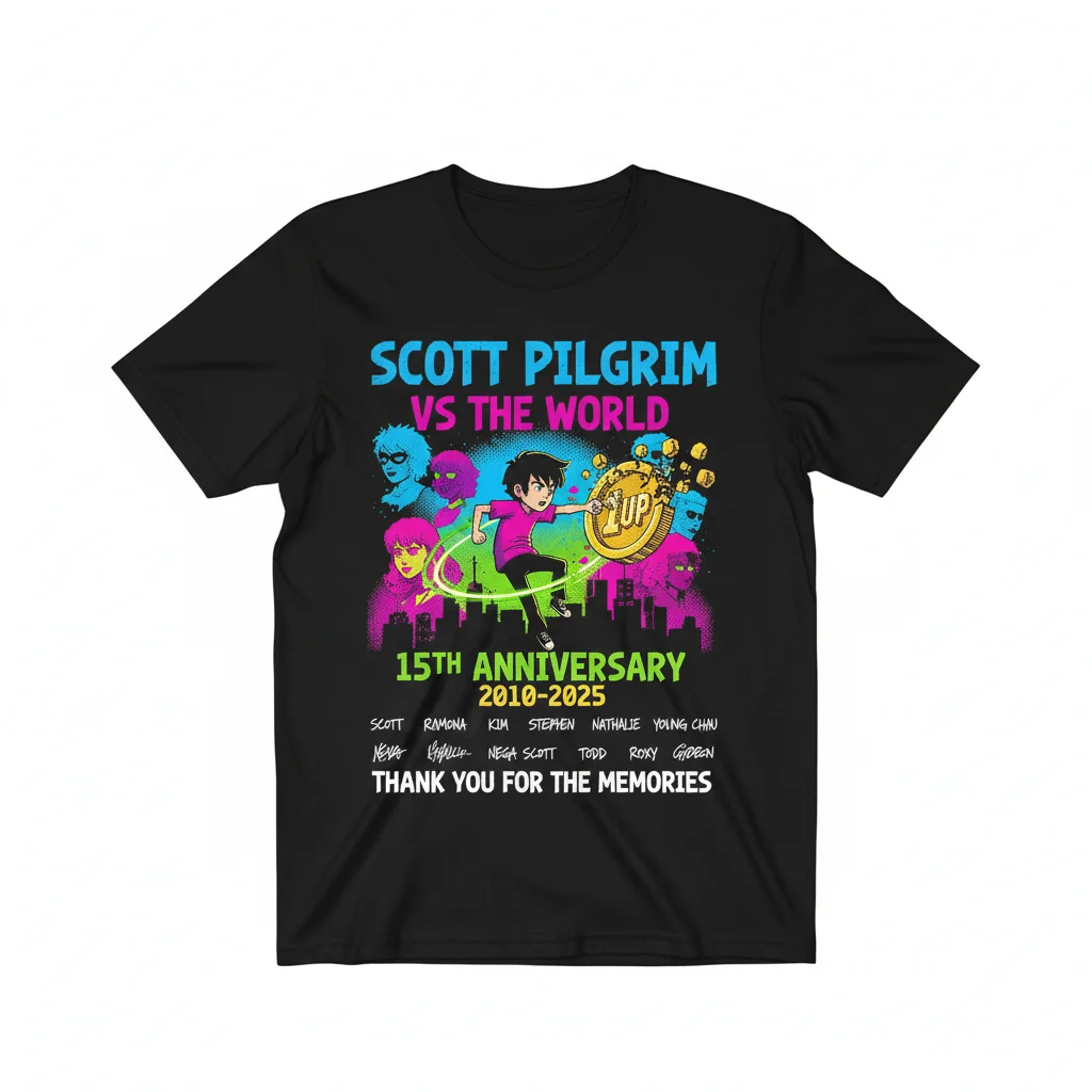 Scott Pilgrim Vs The World 15th Anniversary Signatures Tee - Premium Comfort & Durability