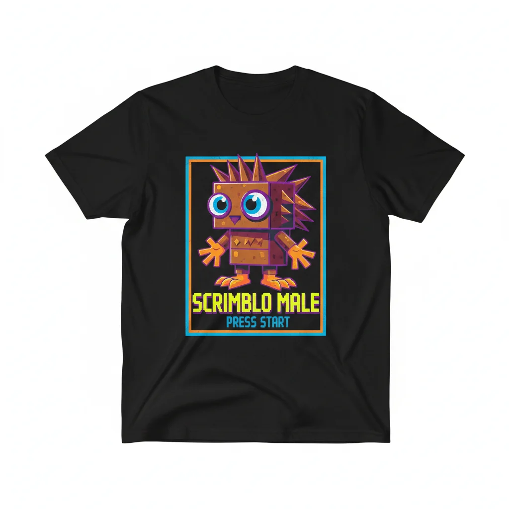 Scrimblo Male Captioned Essential T-Shirt - Premium Cotton Graphic Tee