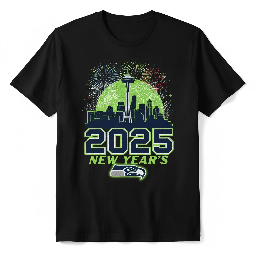 Seattle Seahawks 2025 New Year Firework Celebration T-Shirt