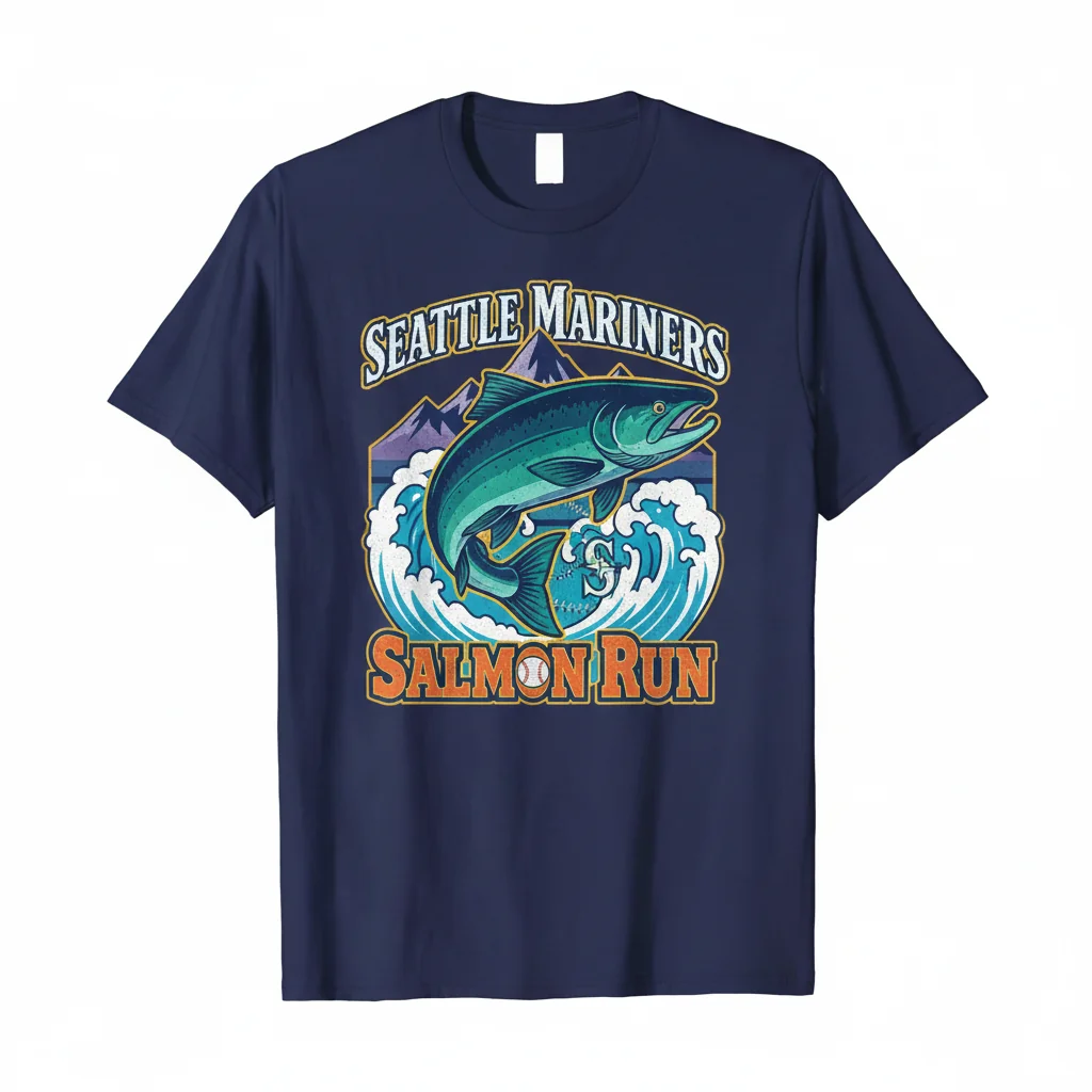 Seattle Mariners Salmon Run Humpy T-Shirt - Official MLB Fan Gear
