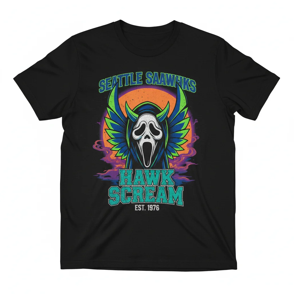 Seattle Seahawks x Ghostface Halloween Shirt – Ultimate Fan Durability & Comfort