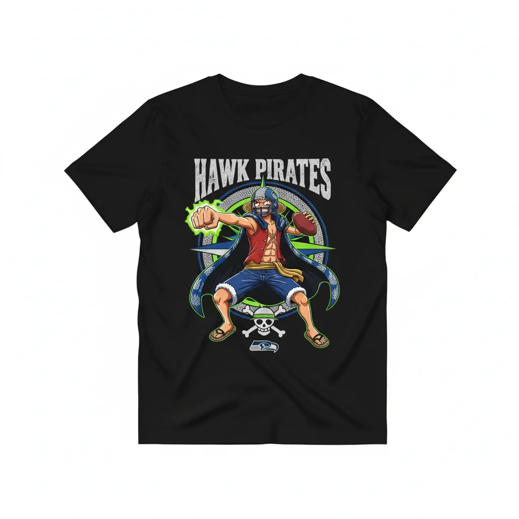Seattle Seahawks x One Piece Luffy Unleashed: A Fan's Spirit Tee