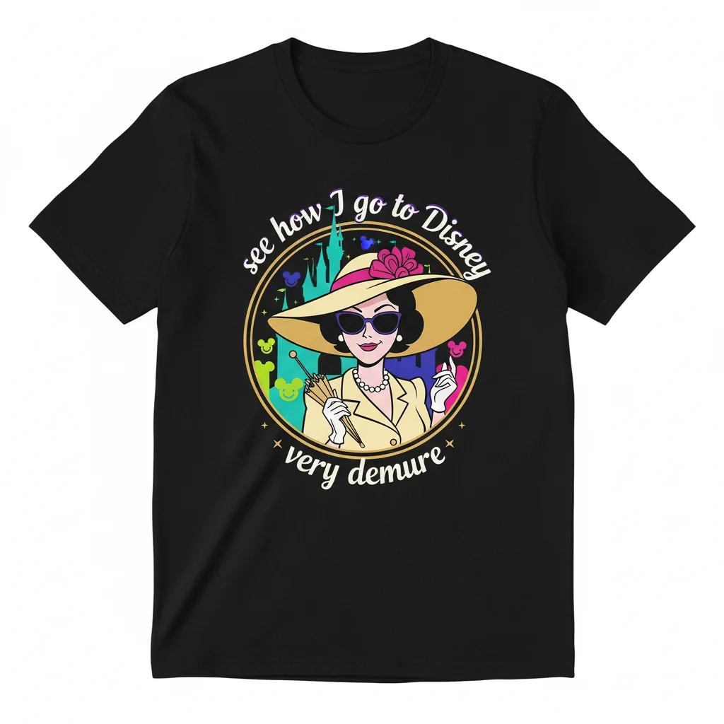 Disney Demure Style T-Shirt - Subtle Disney Fan Tee