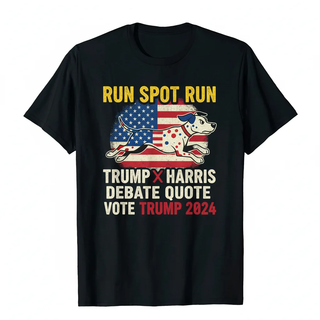 Vote Trump 2024: 'See Spot Run' Debate Quote Premium Tee – Durable & Eco-Friendly