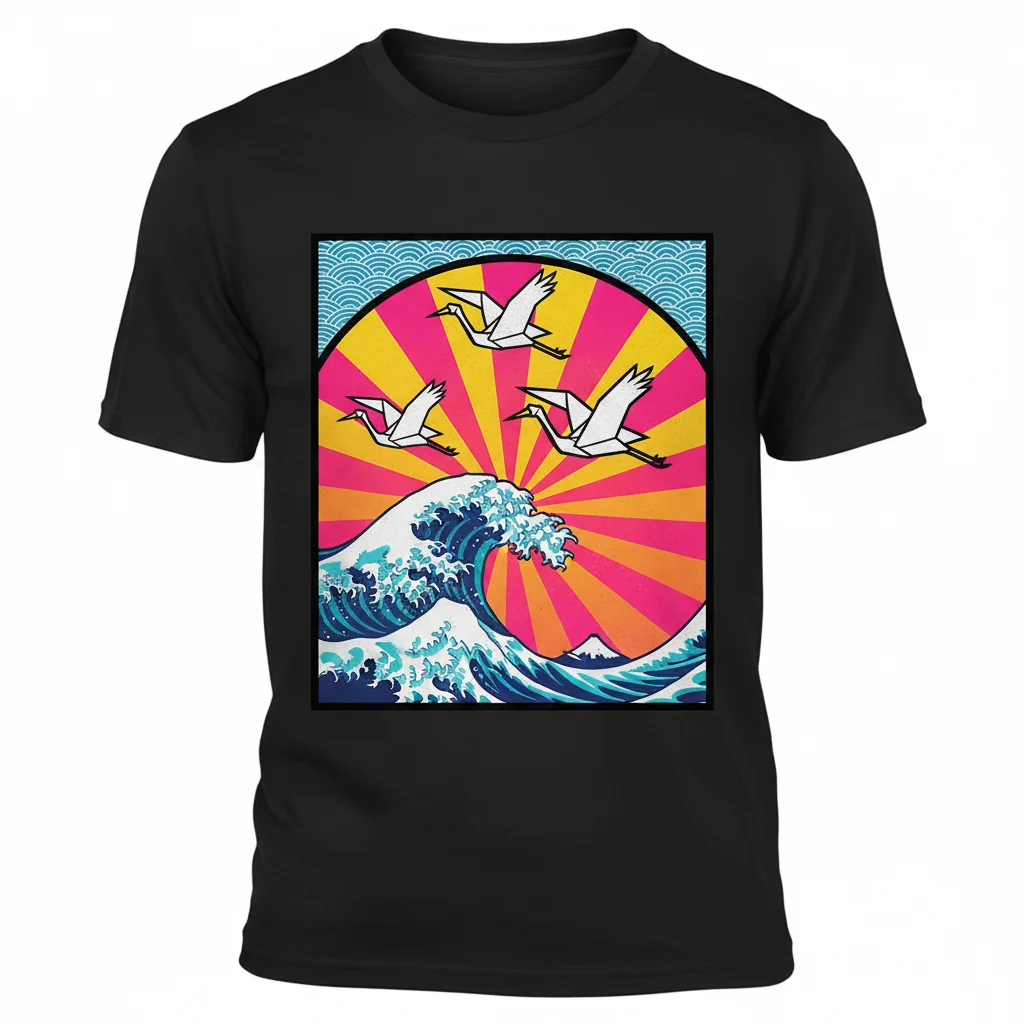 Seigaiha Wave Japanese Art Premium Essential T-Shirt - Men's & Women's Ring-Spun Cotton Tee