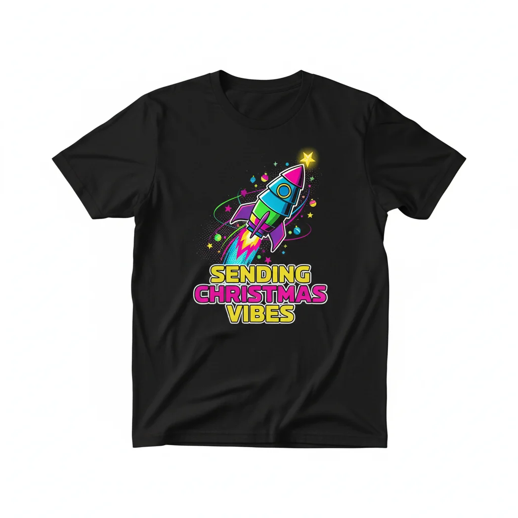 Sending Christmas Vibes T-Shirt - Festive Holiday Apparel
