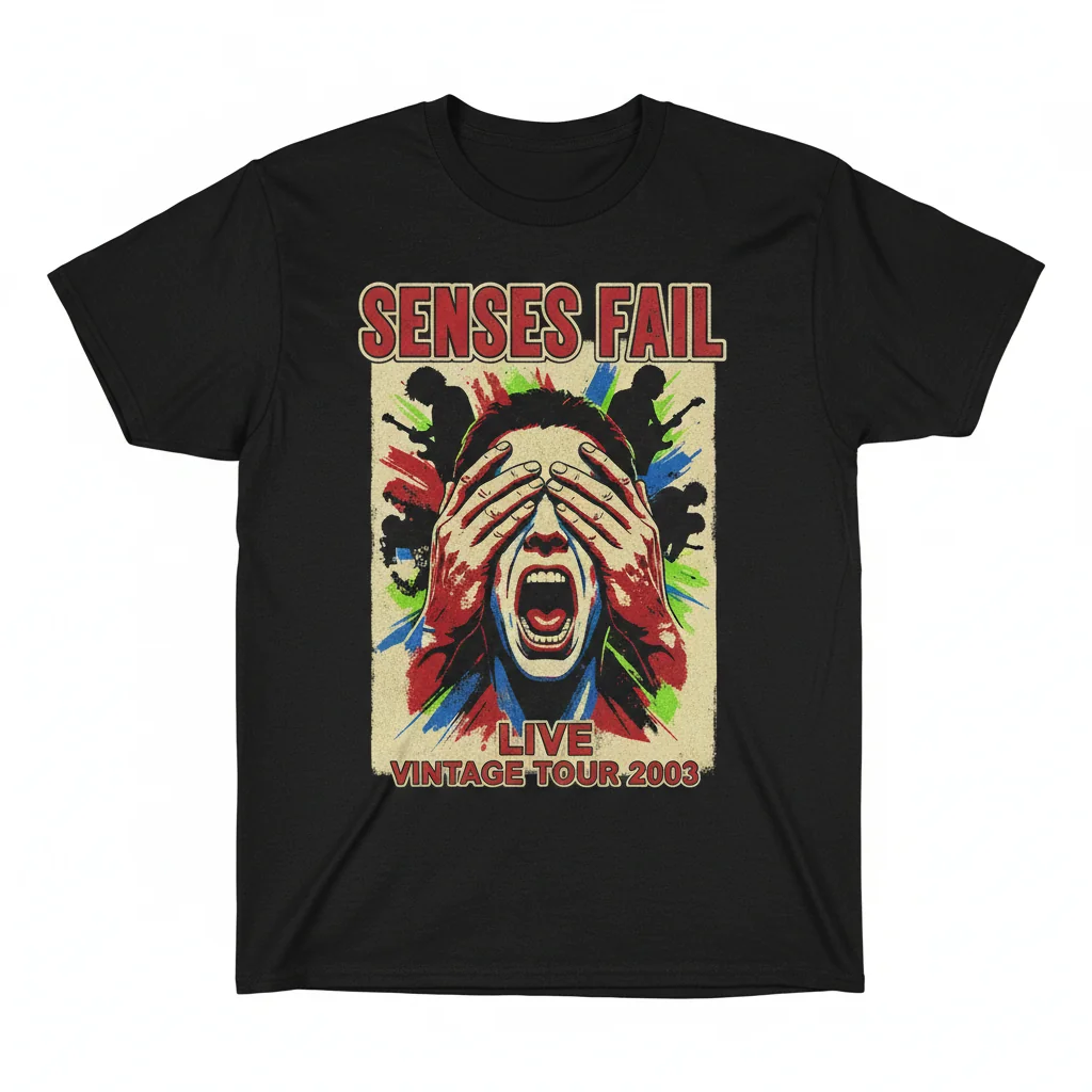 Senses Fail Live Vintage Shirt | Official Band Merch Concert Tee | Unisex Graphic T-Shirt