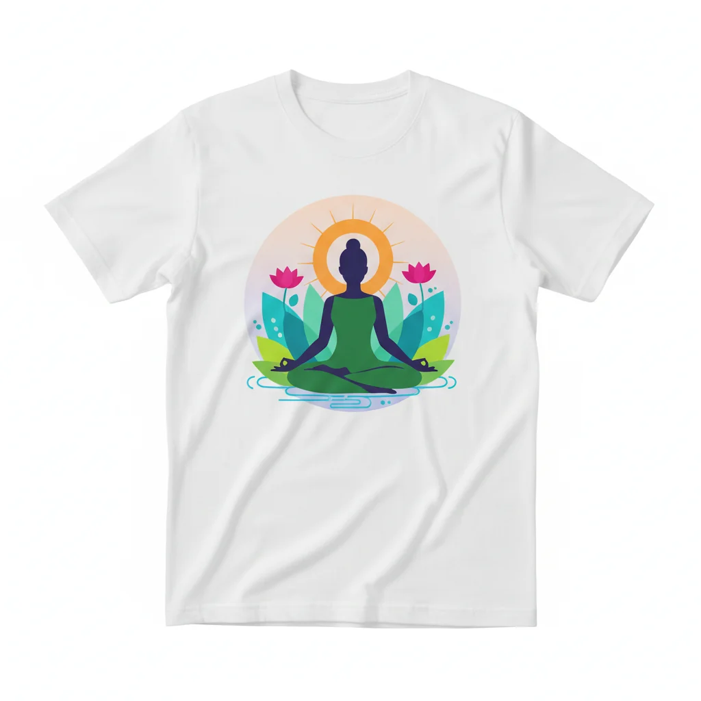 Serene Meditation Nature Inspired T-Shirt - Premium Cotton Unisex Tee