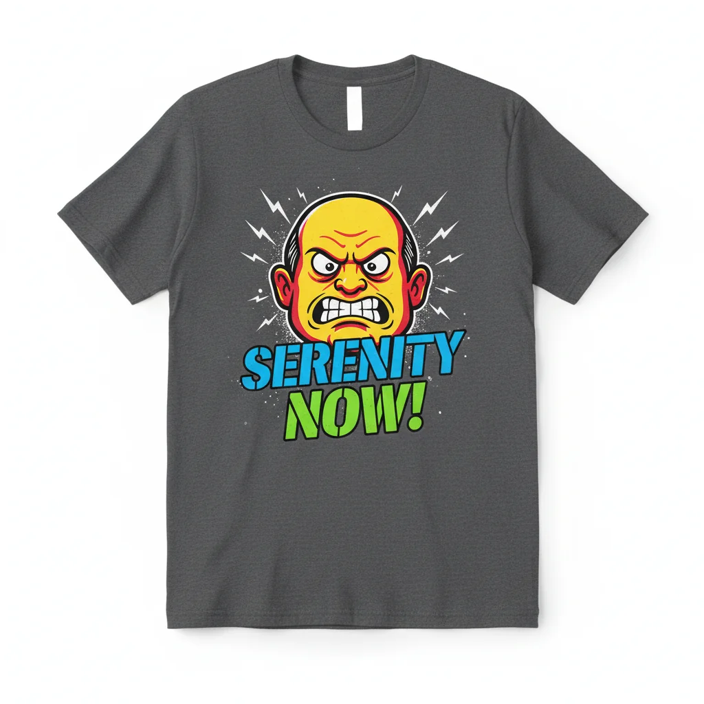 Serenity Now T-Shirt | Seinfeld TV Show Graphic Tee for Fans