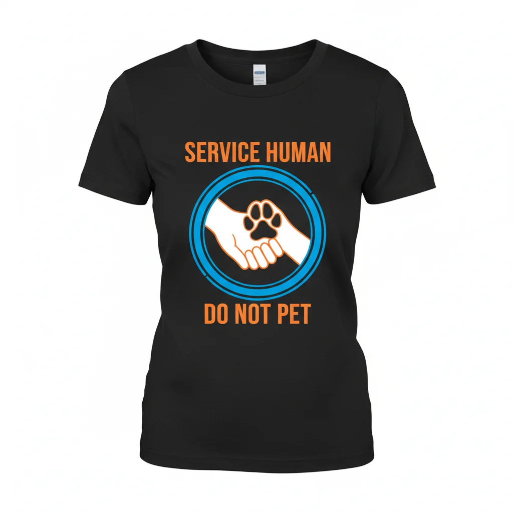Divertido 'Service Human Do Not Pet' Perro Pata Camiseta – Regalo Amante de Perros