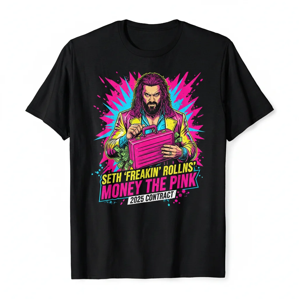 Seth 'Freakin' Rollins 2025 Money Pink T-Shirt