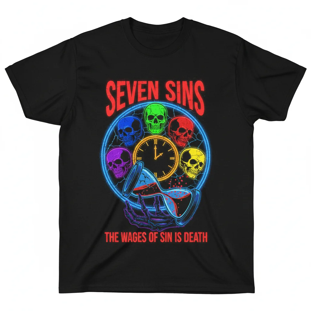Seven Sins: 'The Wages of Sin Is Death' Artistic Tee