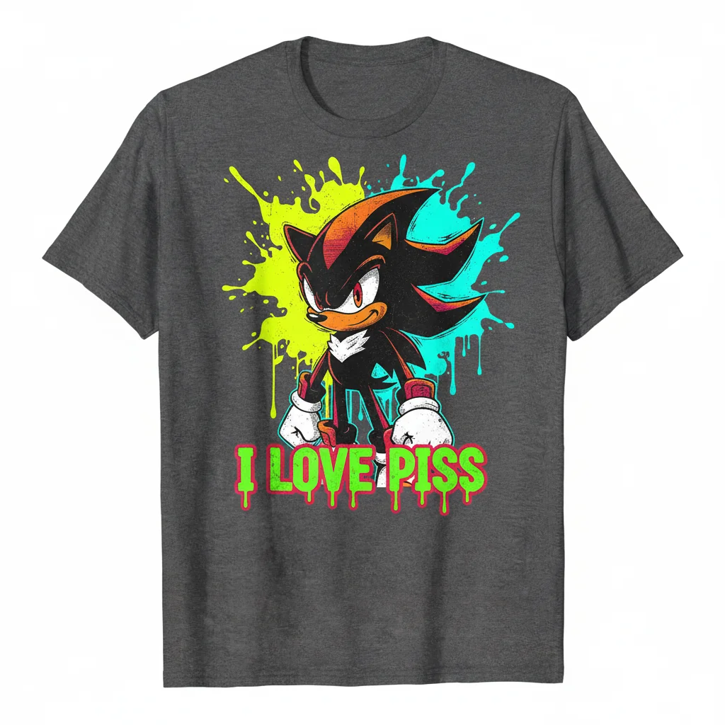 Shadow The Hedgehog 'I Love Piss' Graphic T-Shirt – Unisex Comfort Tee