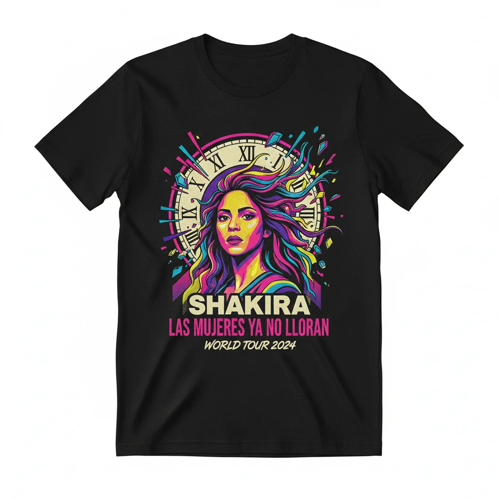 Shakira Las Mujeres Ya No Lloran World Tour T-Shirt – Confort Duradero y Estilo Vibrante