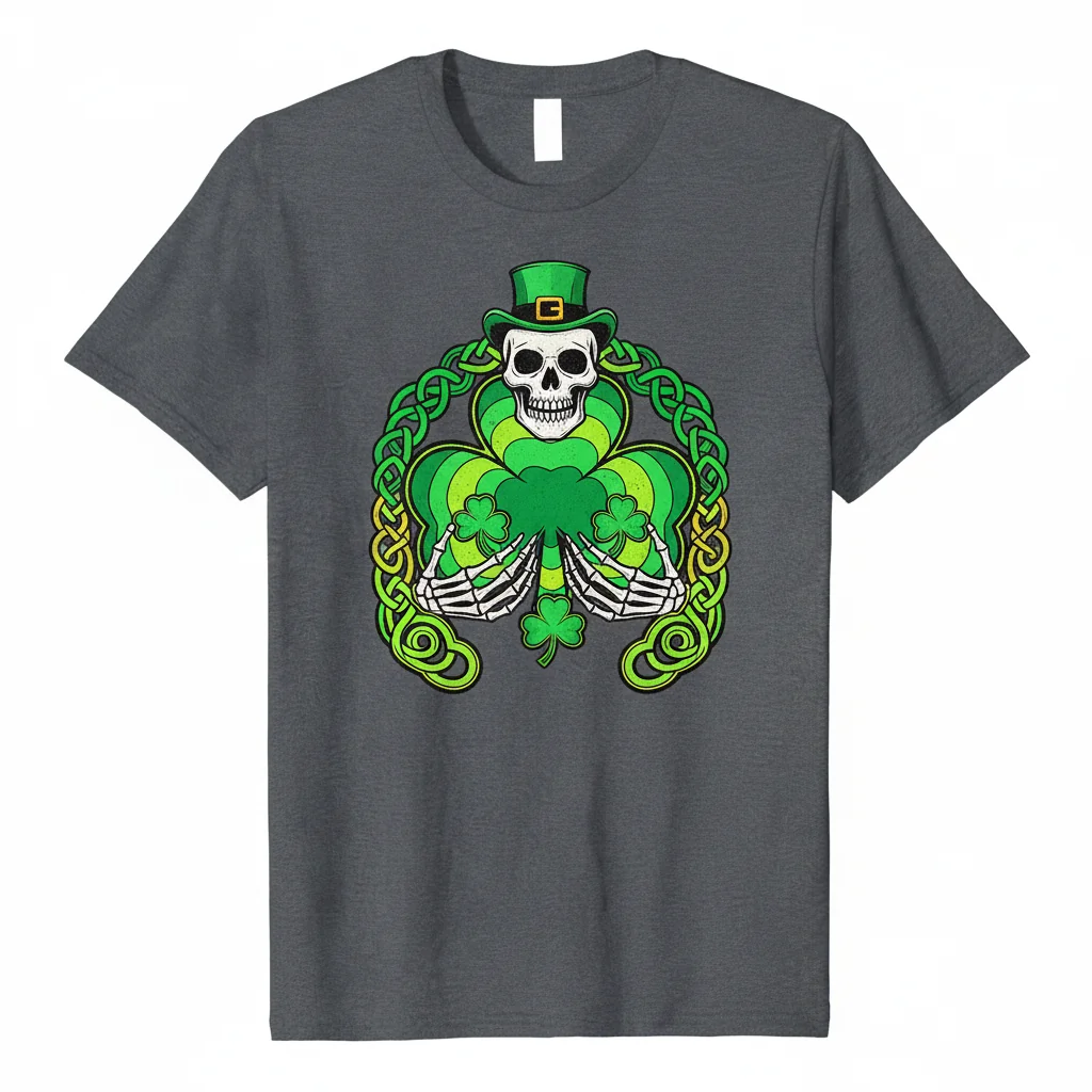 Shamrock Boobs Skeleton St. Patrick's Day Essential Tee