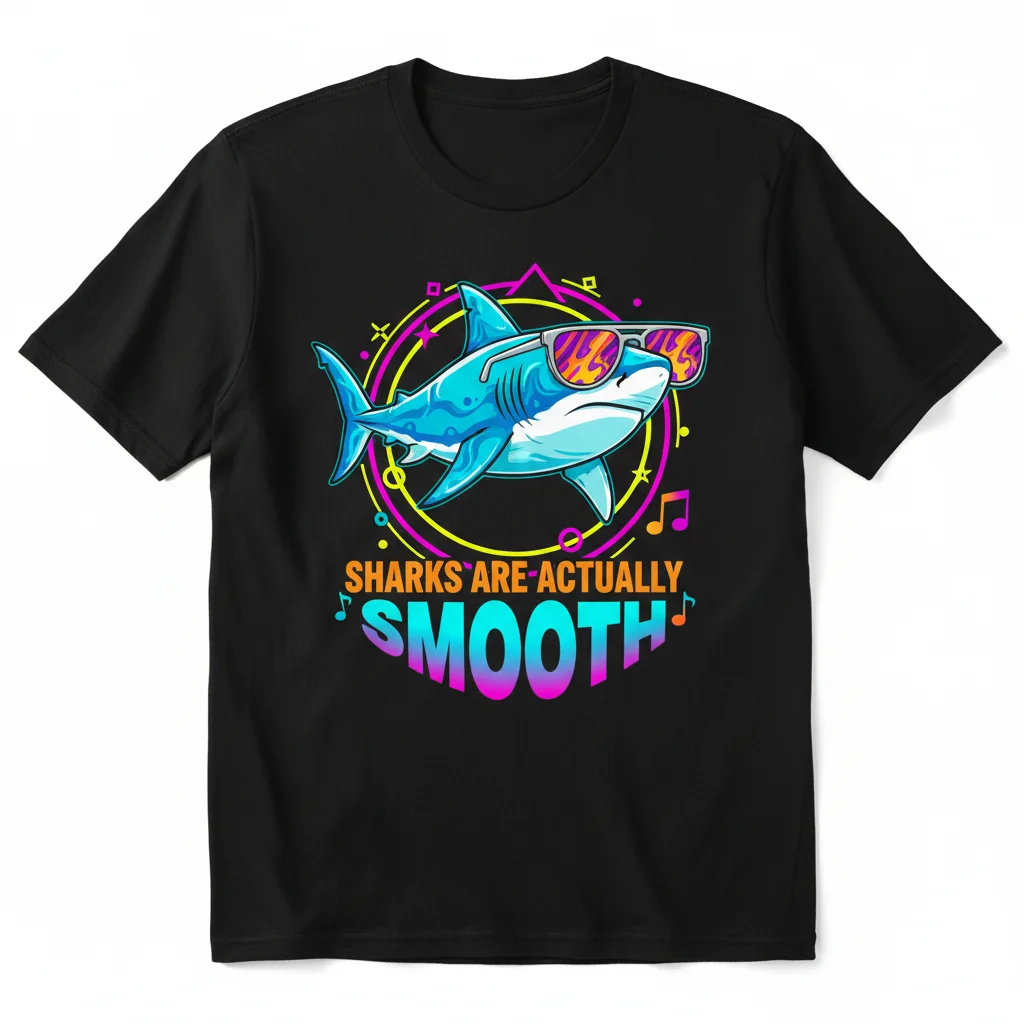 Durable & Vibrant "Sharks Are Actually Smooth" Unisex T-Shirt – Fade-Resistant & Pre-Shrunk