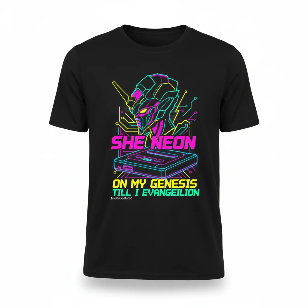SHE NEON ON MY GENESIS TILL I EVANGELION – Premium Durable T-Shirt
