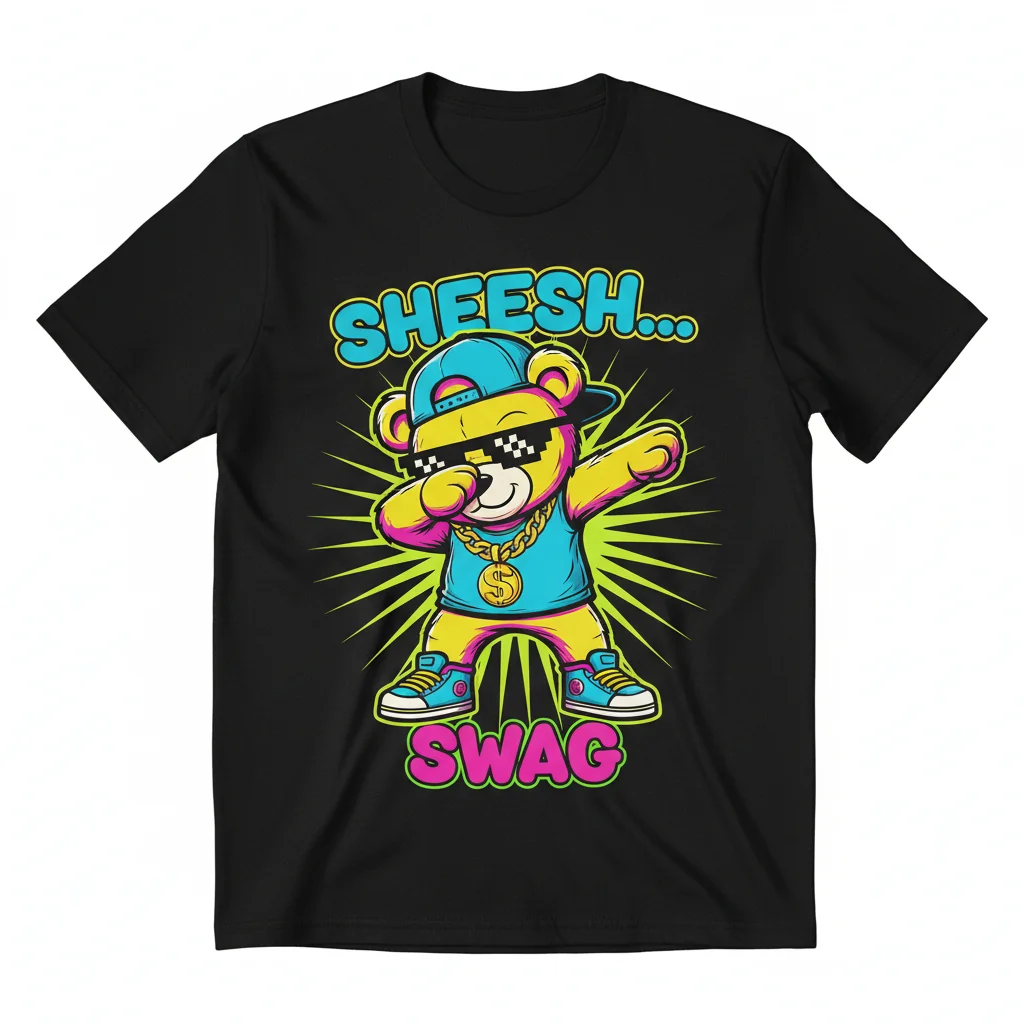 Dabbing Swag Teddy Tee: Streetwear Essential