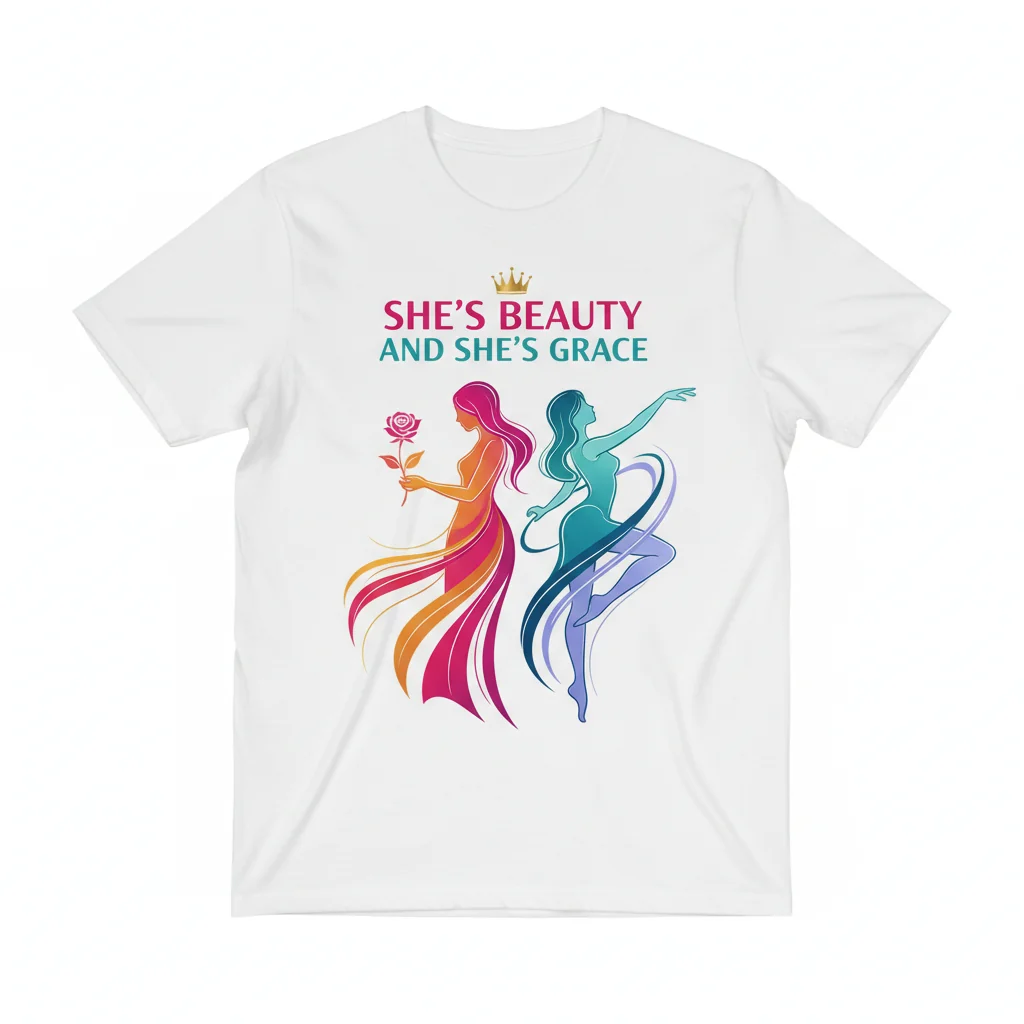 Embrace Your Inner Grace: The 'She's Beauty & She's Grace' Premium T-Shirt