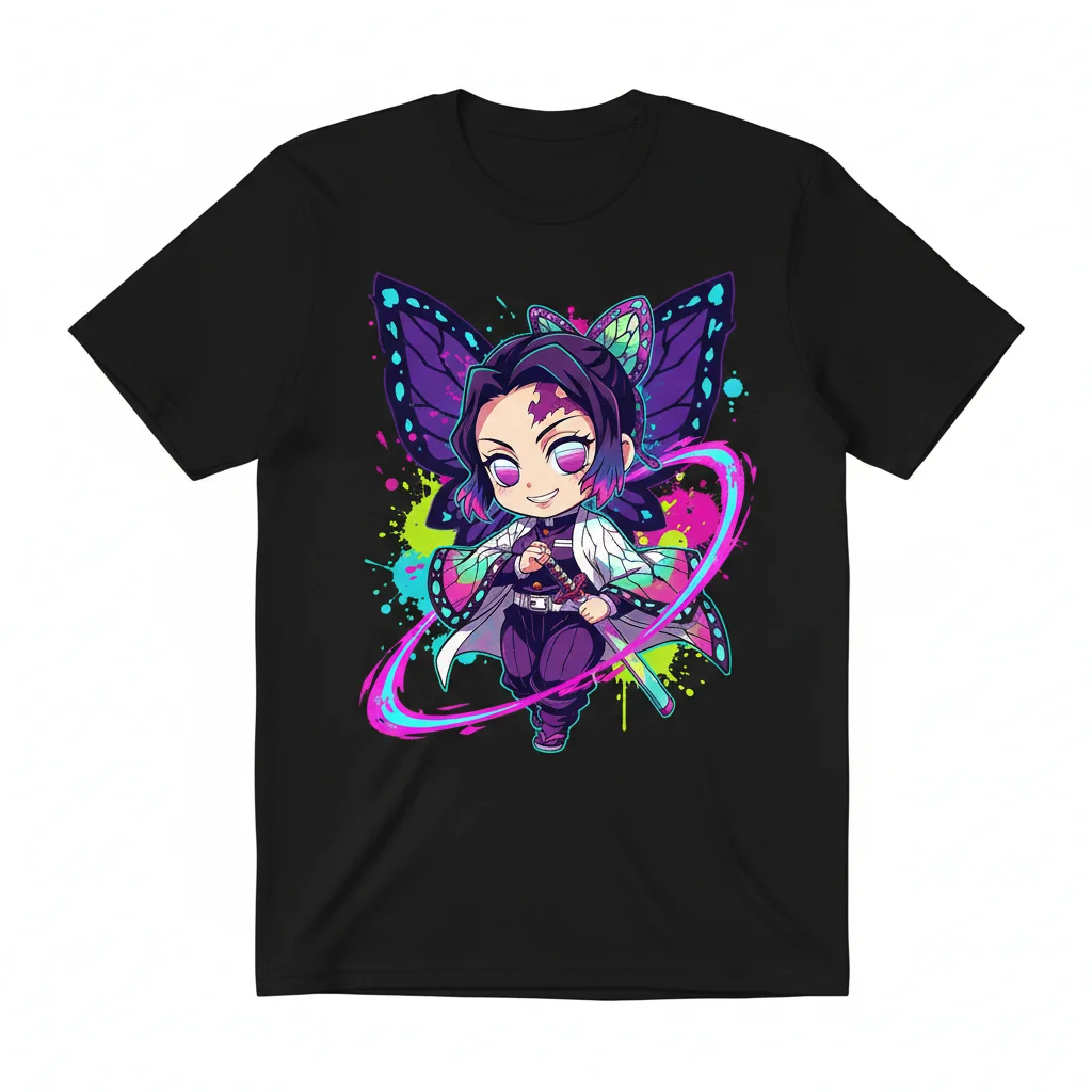 Shinobu Kocho Chibi T-Shirt | Demon Slayer Anime Fan Art Tee