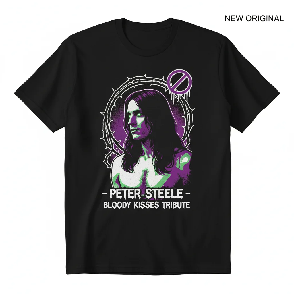 Peter Steele Type O Negative Tribute Heavyweight T-Shirt - Men's Black Gothic Rock Band Tee