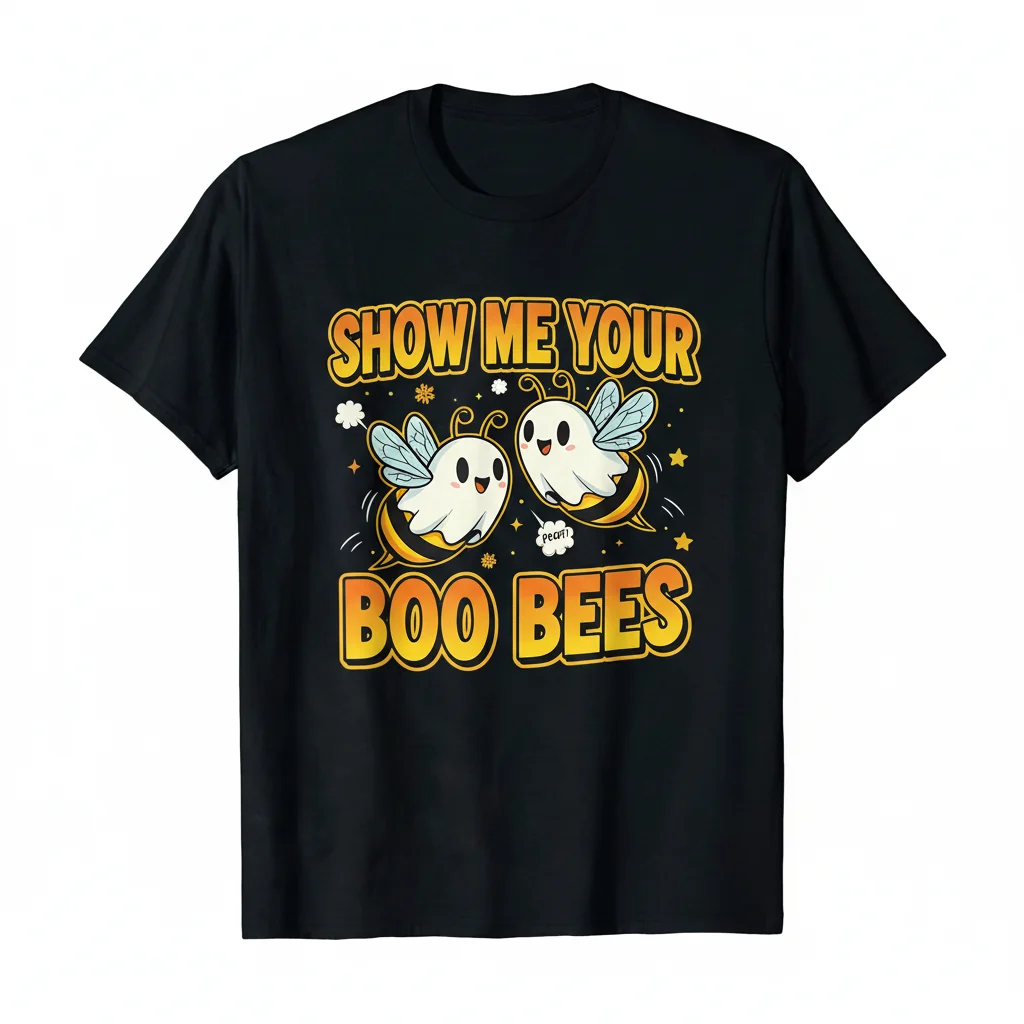 Divertido Camiseta Esencial "SHOW ME YOUR BOO BEES" para Mujer - Algodón Ring-Spun, Ajuste Minorista